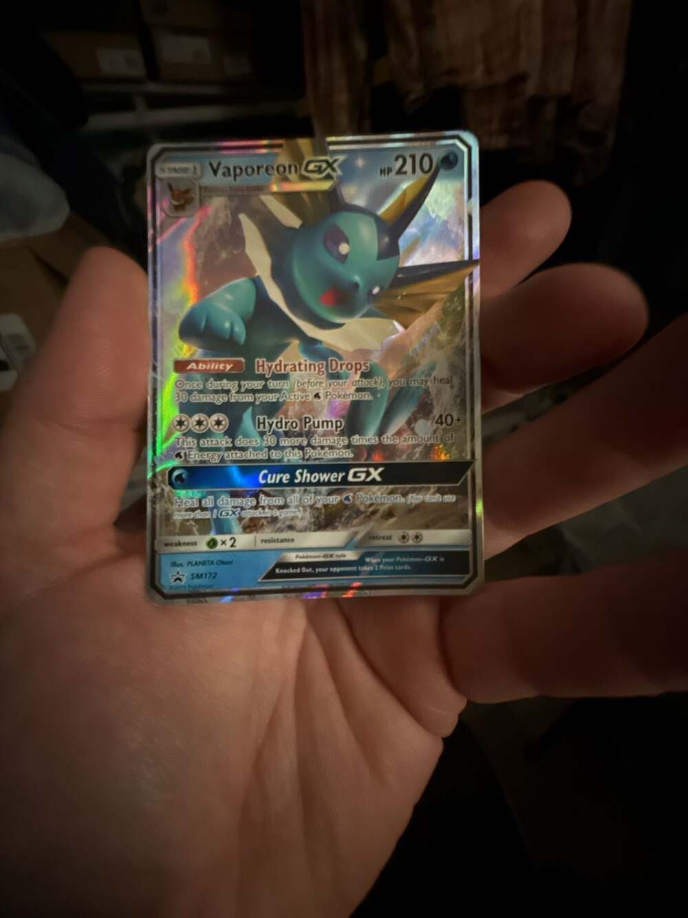 Vaporeon GX SM172 Black Star Promo Pokémon Card